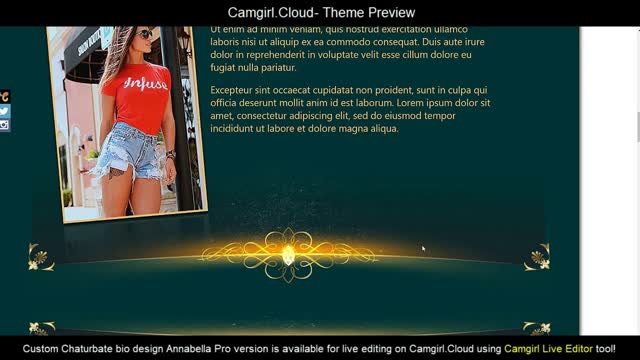 Camgirl.Cloud Theme Preview - Chaturbate bio Annabella