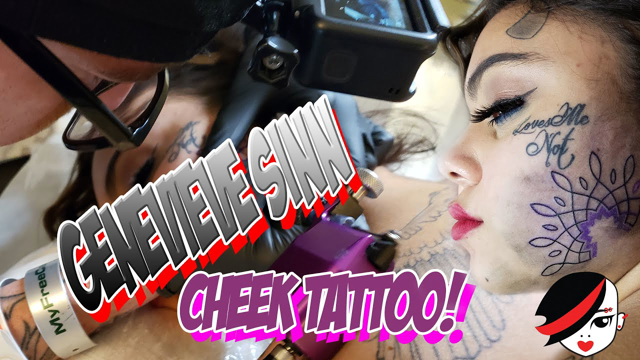FACE TATTOO!! Genevieve Sinn gets Tattooed by our own Josh Gray